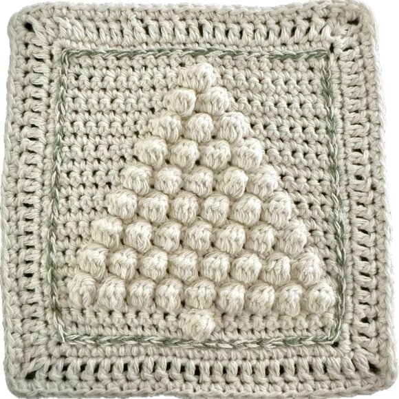 Christmas Tree Crochet Dishcloths , Hot Pad, Hand Crocheted - 100% Cotton - Picture 3 of 4